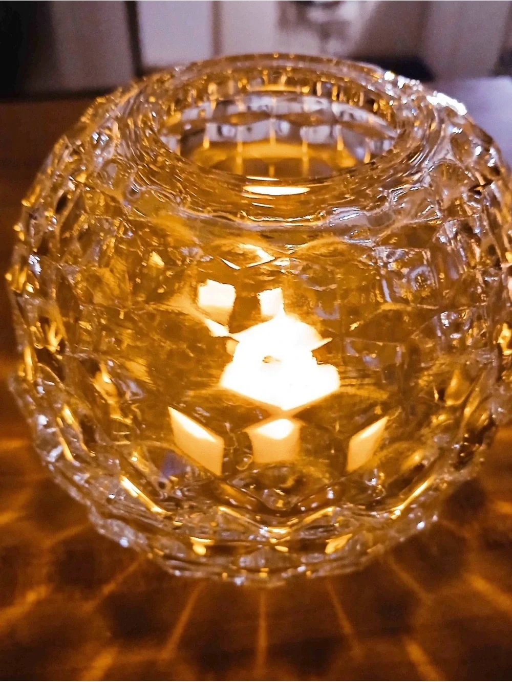 MCM clear crystal glass fairy lamp.